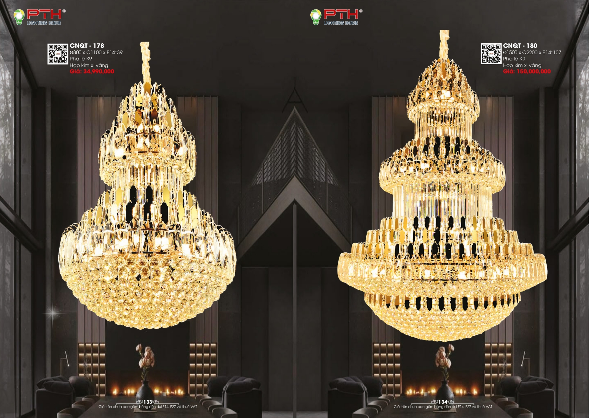 Bảng giá đèn trang trí PTH Lighting Home 2026